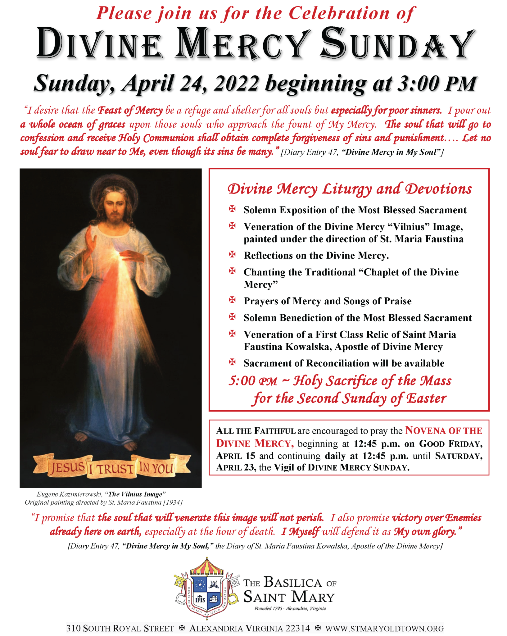 Celebrate Divine Mercy Sunday At The Basilica On April The