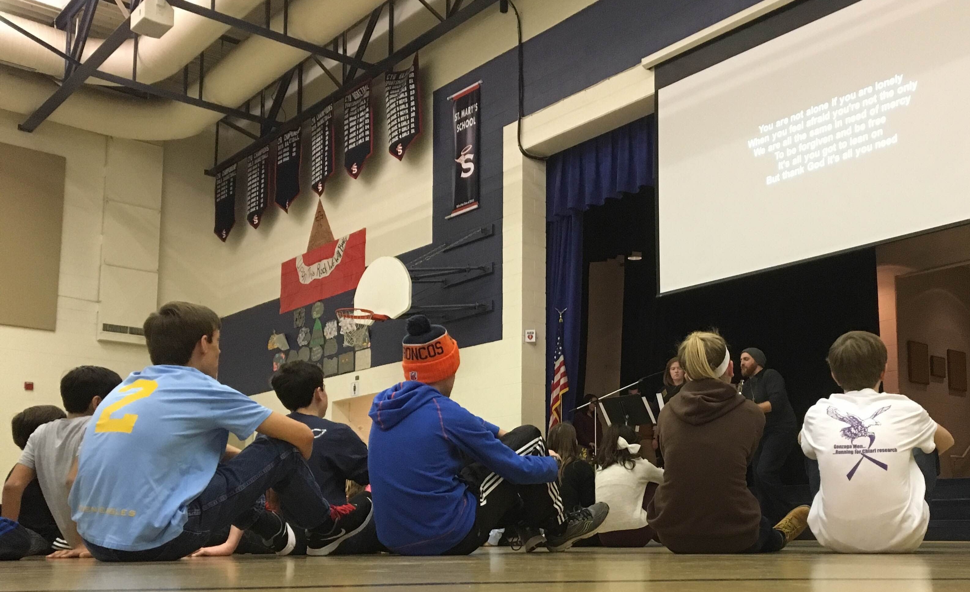 Middle school youth music and prayer at F3
